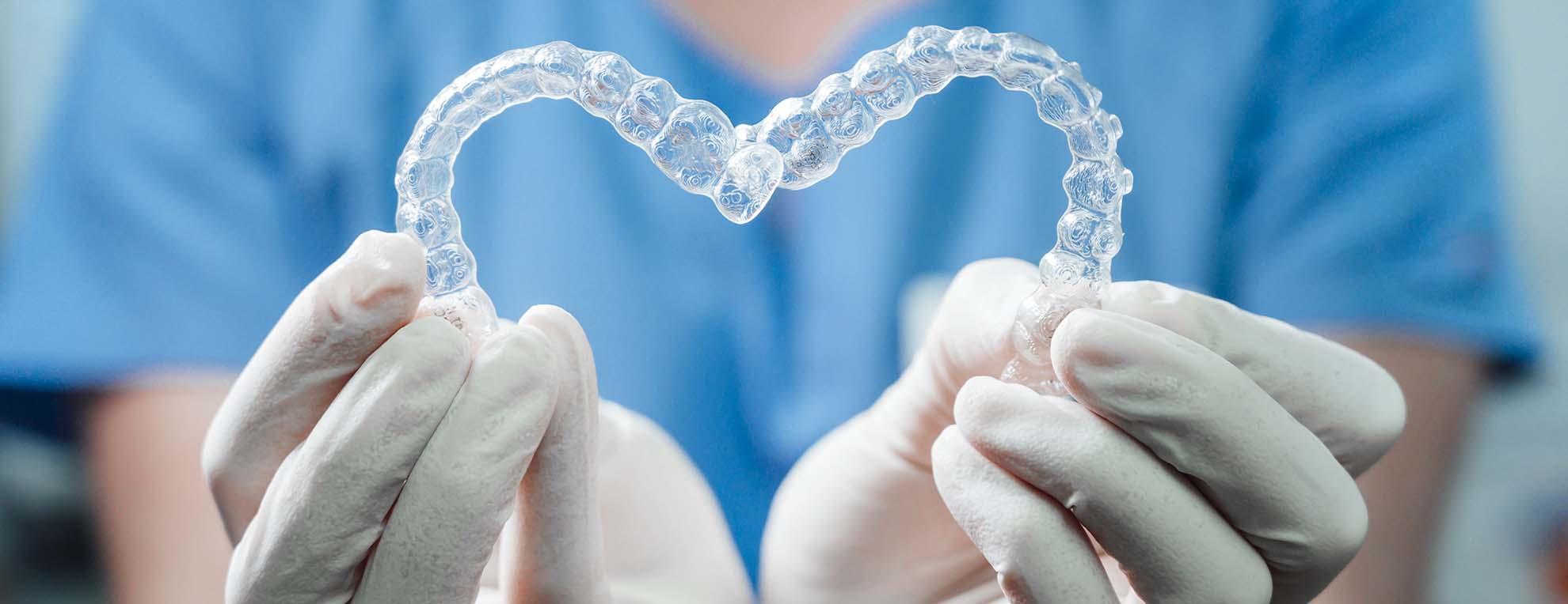 A heart shape made from Invisalign aligners A heart shape made from Invisalign aligners